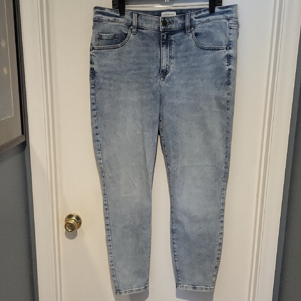 Lane Bryant Blue Ankle SkinnyJeans with Vintage-Inspired Wash